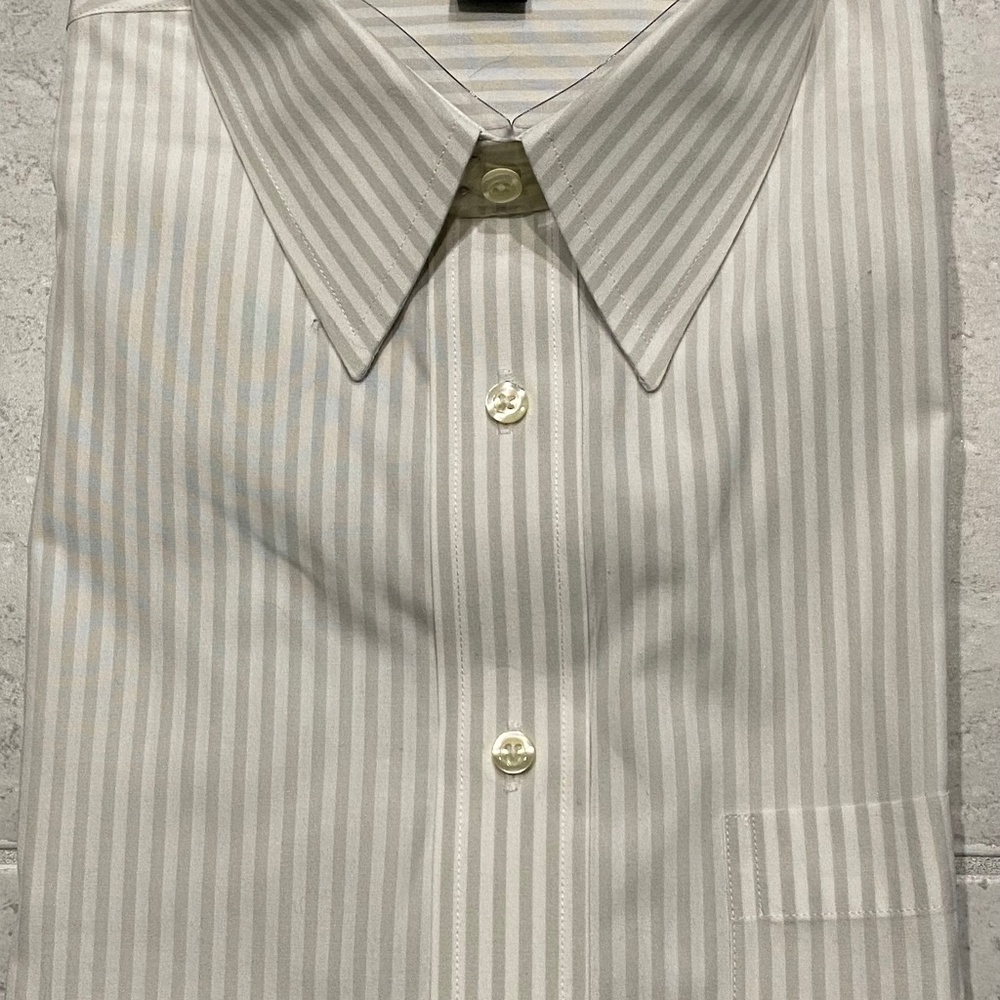 Jos A Bank LS shirt 16-34 grey/white stripe